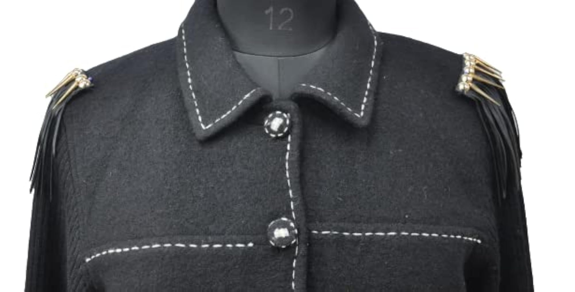 Spikes Tassel Blazer Epaulet with Spikes Brooch