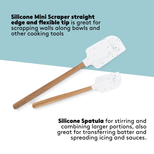 Real Simple Silicone Spatulas And Wooden Spoons For Cooking Set | Wooden Spoon, Wooden Spatula And 2 Silicone Spatulas For Nonstick Cookware | Heat Resistant And Dishwasher Safe #TOP3