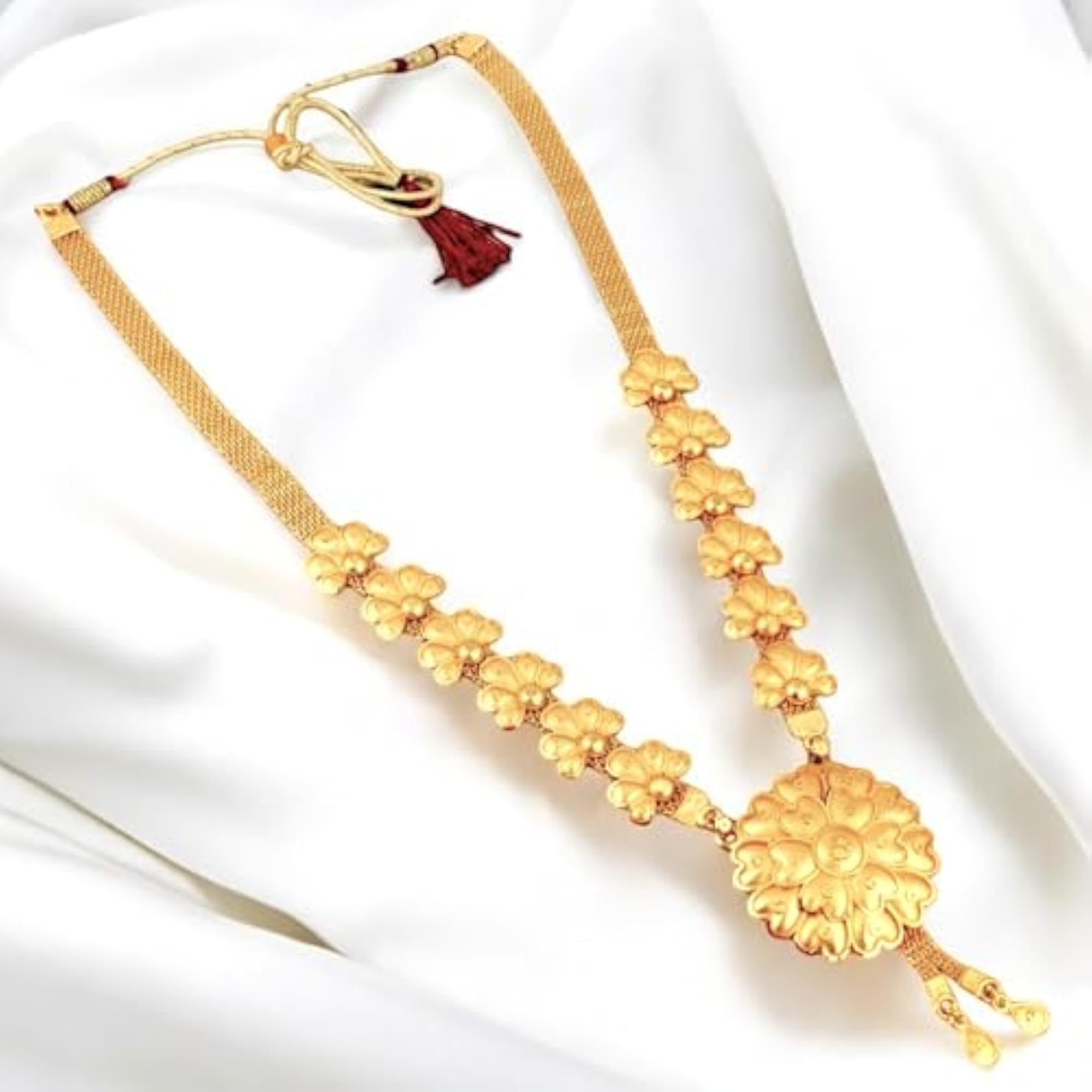 Women's Gold Plated Floral Design Locket Necklace & Earrings Set