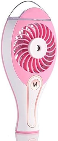 CUQ 2 in 1 Handheld USB Rechargeable Misting Fan with Personal Cooling Mist Humidifier Portable Mini Misting Cooling Fan for Home Office and Travel (pink)