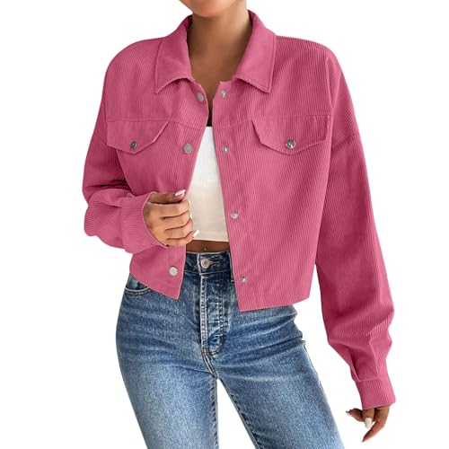 Chaqueta corta de pana mujer abrigos ligeros casuales y cómodos Y2k