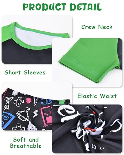 PASHOP Boys Pajamas Little Boys Summer Pajamas 2 Piece Short Sleeve Top and Shorts Sets Kids Pjs Sleepwears 3-10 Years3