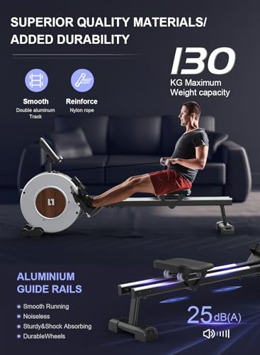 Neezee Rowing Machines, Rower Machines for Home Gym with Aluminum Rail, Water Rowing Machine with Tablet Stand, Water Resistance and LCD Display Rowing Machine - Image 5