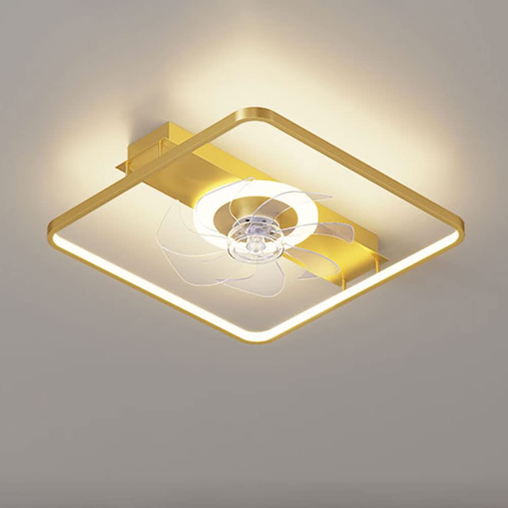 Ventilateur de plafond pour salon et chambre avec plafonnier LED et variateur de lumière