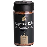 BBQ KING – Espresso Rub Confezione da 220g, Dry Rub Bbq per Manzo Ideale per Barbecue e Grill, Set Spezie Cucina 100% Made in Italy, Miscela di Spezie per Carni Rosse (Manzo, Beef Ribs)