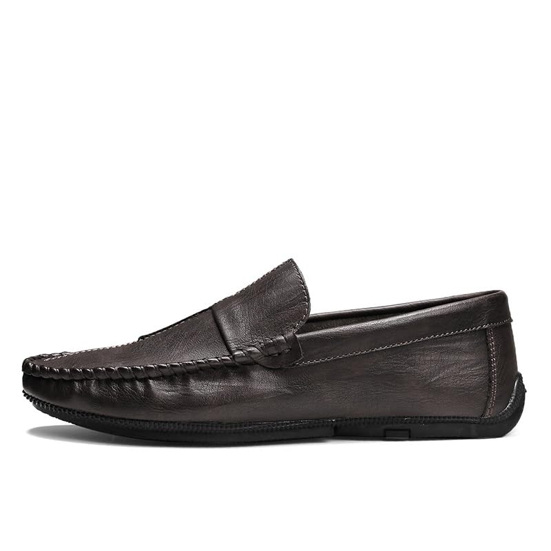 Loafers for Men Stitching Details Round Toe Moccasins Shoes Vegan Leather Comfortable Resistant Lightweight Fashion Slip On2