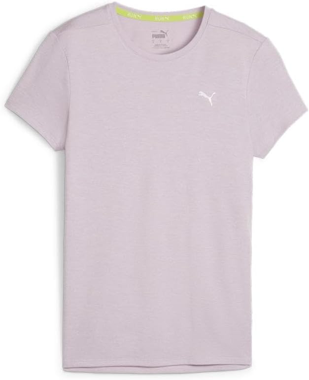 PUMA Womens Run Favorite Heather Crew Neck Short Sleeve Athletic Casual Tops Casual - Blue