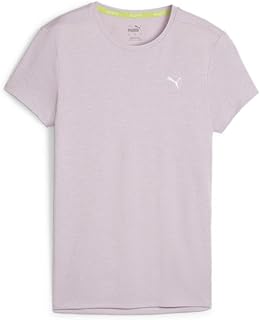 PUMA Womens Run Favorite Heather Crew Neck Short Sleeve Athletic Casual Tops Casual - Blue