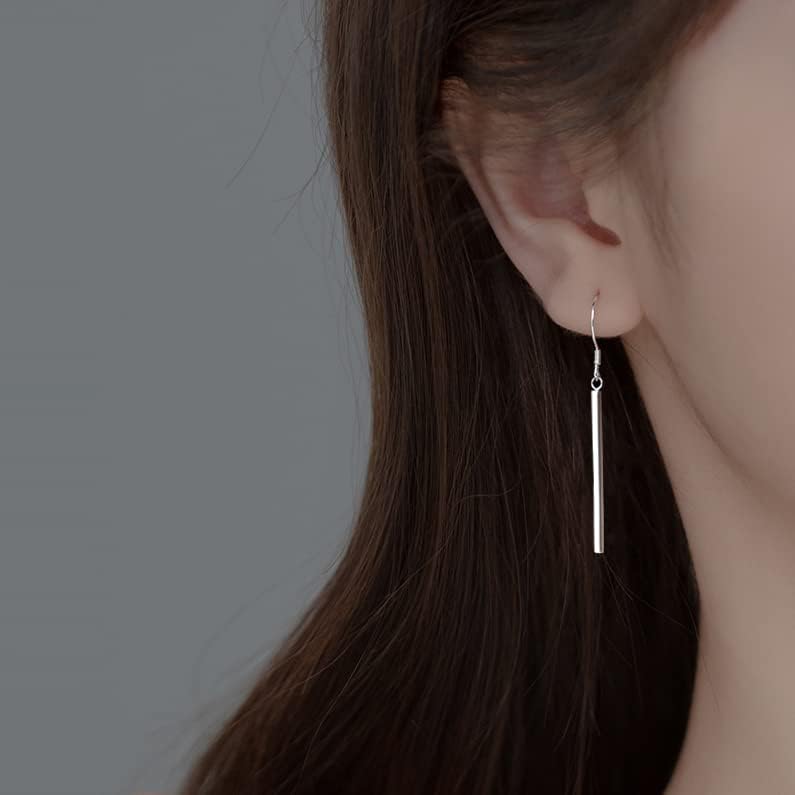 SLUYNZ Solid 925 Sterling Silver Minimalist 2CM/3CM Bar Drop Earrings for Women Teens Vertical Bar Dangle Earrings - Image 2
