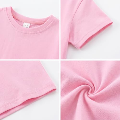 Image of Kids T Shirt Short Sleeve Crewneck Tee for Toddler Boys and Girls Cotton Basic Summer Top 2-6 Years
