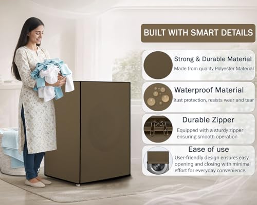 Image of Stylista Washing Machine Cover Compatible for IFB 6.5 Kg Fully-Automatic Front Loading Elena ZX Beige Solid