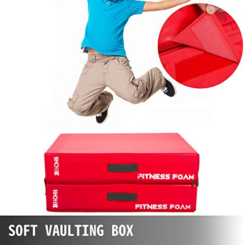 Happybuy 10inch Barbell Crash Cushion Pads, Weightlifting Protector Falling Pads, Red Cushioned Foam Mat,for Olympic Weightlifting One Pair