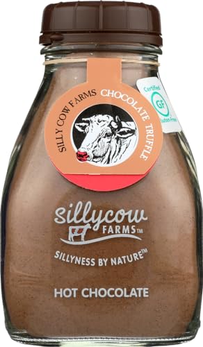 Sillycow Farms Hot Chocolate Mix Truffle Flavor | Vegan, Nut Free Certified Quality Cocoa Powder | Gluten-Free, Non-GMO & Dairy-Free | Reusable Packaging | 16.9 Oz Reusable Glass Bottle - Pack of 3