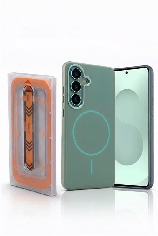 Coque Samsung S26 magnétique brillante en TPU et polycarbonate avec applicateur