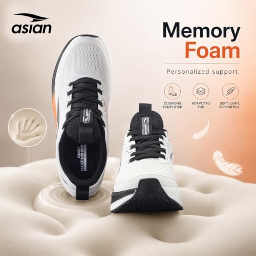 Image of ASIAN Hypercushion Carbon-13 Men's Running Shoes | Lightweight Memory Foam Shoes with Breathable Mesh Upper