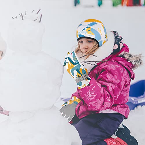 Gorro de inverno quente e conjunto de 2 peças para crianças touca de esqui à prova de vento com para