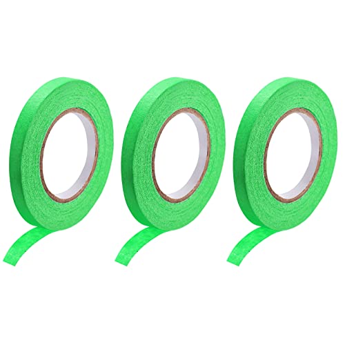 DMiotech 3Pcs 0.4 Inch x 21 Yards Masking Tape Painters Tape Rolls for Crafts, Labeling, DIY Decorative Dark Green