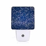 Chrobak LED Night Light,Northern Hemisphere Sky Star Map LED Night Light Plug into Wall with Dusk to Dawn Light Sensor White Energy Efficient Nightlight for Bedroom Bathroom Hallway LivingRoom Kitchen
