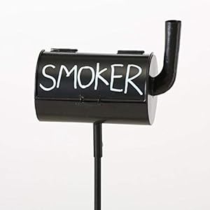 Boltze Asbak Smoker (stormasbak van metaal, 20 x 10 cm, met steel, cadeau-idee voor rokers, kleur zwart) 101187