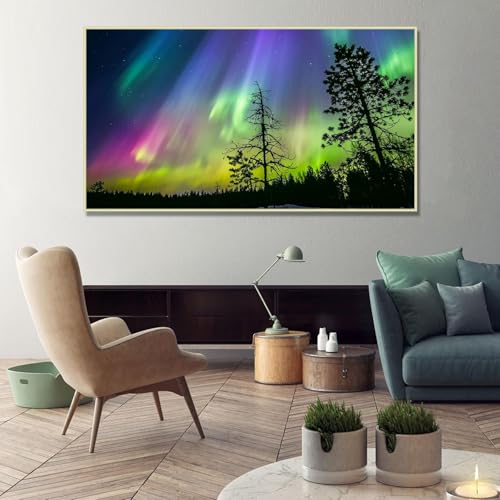 Tableau aurore boréale pour illuminer un mur de chambre sombre