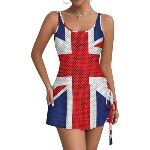 Dresses for Women British Flag Sexy Split Strap Dress L
