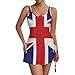 Dresses for Women British Flag Sexy Split Strap Dress L