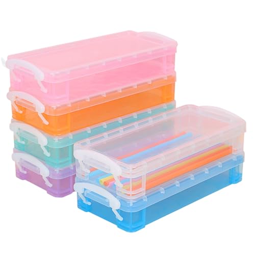 Boîte à crayons pour l'école et le dessin lot de 6 étuis de rangement pour loisirs créatifs