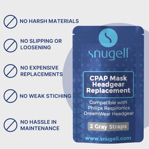 DreamWear Strap Replacement for Philips Headgear - CPAP Nasal Mask – 2-Packs in Gray – Premium Durable Nylon Material for Comfort, Adaptability, Secure Fit – Perfect for Effective CPAP Therapy