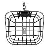 VEVOR Vorderradkorb 245x215x180 mm, Scooter-Korb mit Fester Halterung, max. Tragkraft 9 kg, Lenkerkorb aus massivem Stahl, Kinderfahrradkorb/Erwachsenenfahrradkorb/Knie-Elektroroller-Zubehör