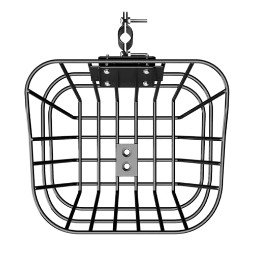 VEVOR Vorderradkorb 245x215x180 mm, Scooter-Korb mit Fester Halterung, max. Tragkraft 9 kg, Lenkerkorb aus massivem Stahl, Kinderfahrradkorb/Erwachsenenfahrradkorb/Knie-Elektroroller-Zubehör