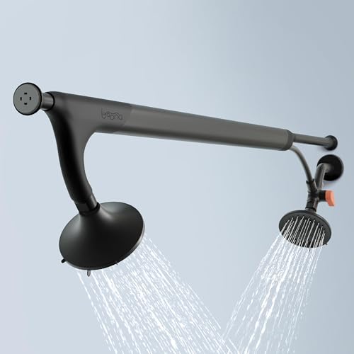 BOONA Original Tandem Shower as Seen on Shark Tank | Dual Shower Head for Couples | Spa-Like Water Pressure, Rainfall & Swedish Massage Settings | Easy Install, Midnight Black