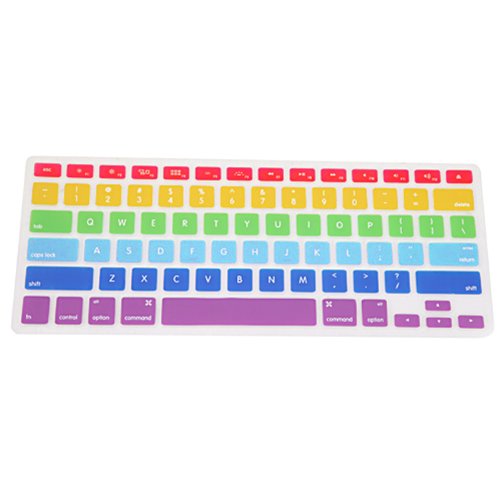 HDE Ultra Thin Silicone Rubber Keyboard Skin Cover for Macbook Pro Non Retina 13/15/17 (Rainbow)