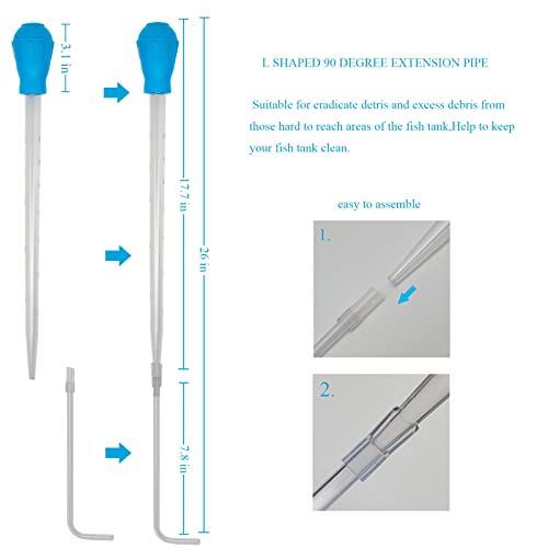 Aquarium Korallen Futterautomat Fisch Futterautomat Abfall Reinigung Werkzeug Manueller Reiniger Wasser 25 ZOLL - Bild 4 von 13