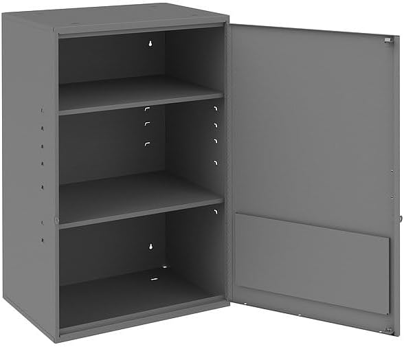 Wall Storage Cabinet, 20 in W x 14 1/4 in D x 32 3/4 in H, 125 lb Load Capacity, 2 Shelves, Mfr: 056-95-A
