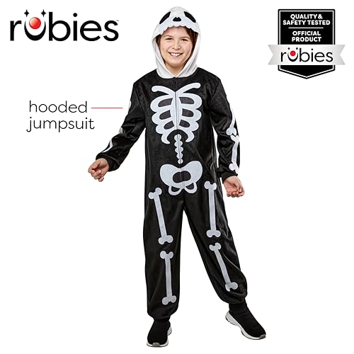 Mono con capucha de esqueleto para niños unisex miniatura 2