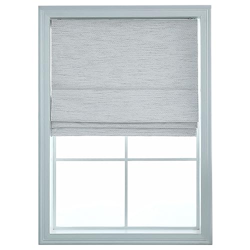 Everyday Celebration Roman Shades for Windows, Washable Cordless 100% Blackout Roman Window Shades Pull Down Window Treatment, Blackout Blinds & Shades with Woven Fabric, 36" W X 64" H, (Light Stone)