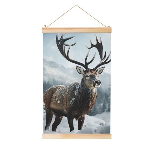 Poster à suspendre sur toile élan déco murale grand format 91x61cm