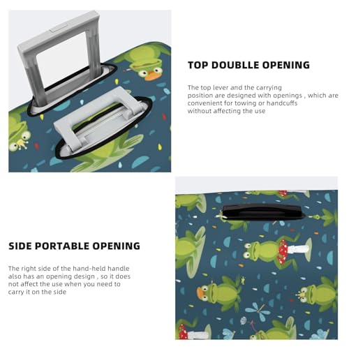 funny frogs dragonfly Raining Travel Luggage Covers - Elasticity Suitcase Covers Protector for Luggage 18-32 Inch4
