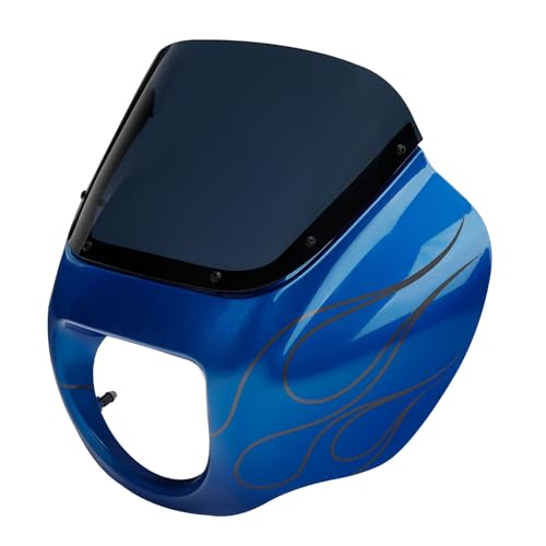 Image of Front Headlight Quarter Fairing Windshield Fit For Harley Softail Low Rider FXLR Street Bob FXBB 2018-2020 Low Rider S FXLRS 2020-2025 Softail Standard FXST 2020-2024 Electric Blue