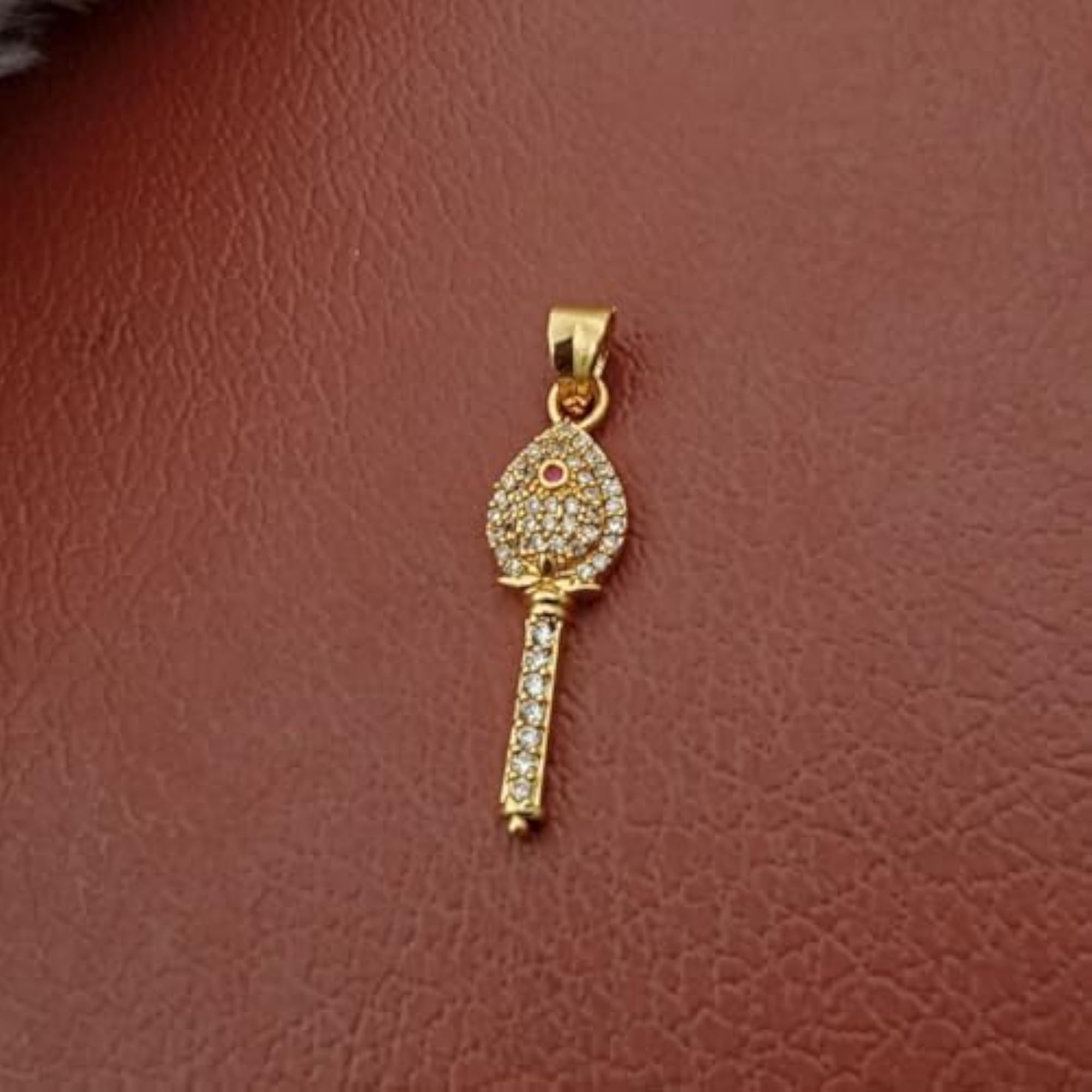 Gold Plated Vel Murugar Pendant, Traditional Design