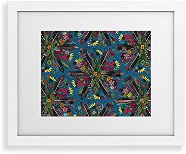 Deny Designs Shanon Turner Framed Art Print, White Classic (8" x 10"), Bohemian Posy Blue