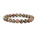 Natural Unakite Gemstone 8mm Round Beads Stretch Bracelet 7" Unisex