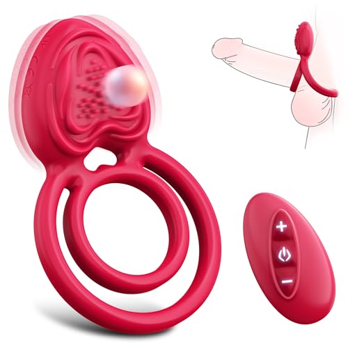 Image of Vibrating Cock Ring Male Sex Toy, 3 in 1 Penis Ring Vibrator with 10 Vibrations, Male Masturbator Sex Toys for Couples with Remote Control for Clitoral Stimulator, Silicone Sex Machine Adult Toy
