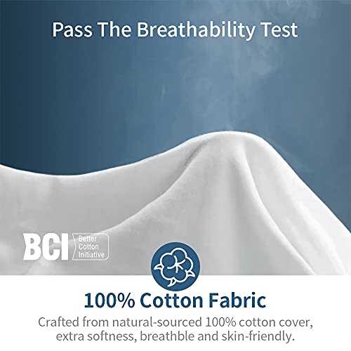 Amazon Brand - Umi Bettdecke 260x220cm Antibakteriell Decke mit weißen Gänsefedern und -daunen und reinem - daunendichtem Baumwollgewebe (Weiß - 4 Jahreszeiten) - Image 3