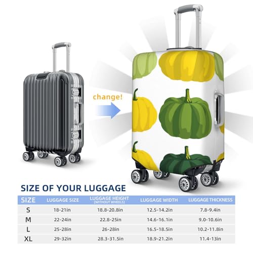 En And Yellow Pumpkins Elastic Travel Luggage Covers Dustproof Scratch-Resistant Suitcase Protector Fit 22-24 Inch4