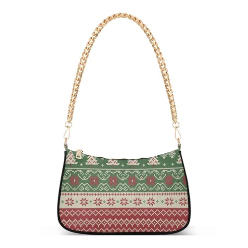 Sac à bandoulière en tricot de Noël GuoChe rouge vert blanc pour femme