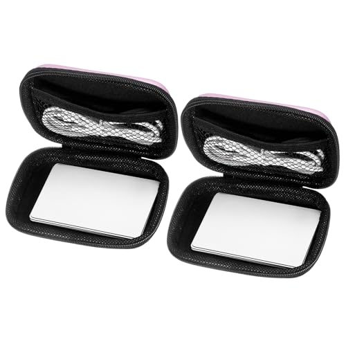 uxcell 2 Pcs Travel Card Game Case, UNO Playing Card Case, Pink Waterproof Rectangle Small Storage Box -Not Including Cards for Outdoor Gaming, Camping