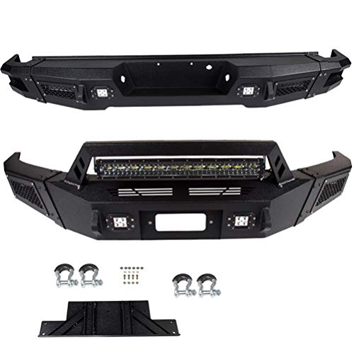 TUPARTS Front and Rear Bumper Compatible for 2009-2014 for ford for F-150 with D-ring & LED Lights & Winch Plate