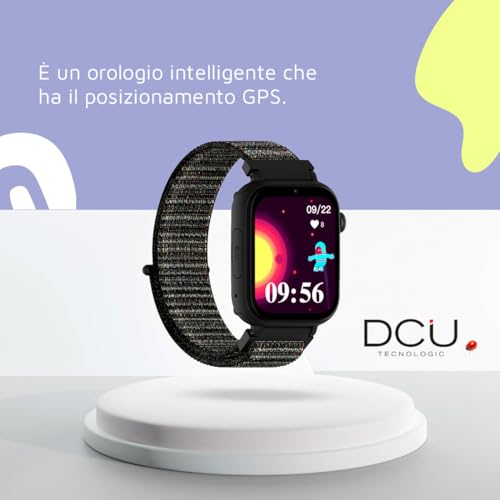 DCU TECNOLOGIC - Smartwatch per bambini con Sistema Android - Whatsapp - Posizionamento GPS - Videochiamate - Tasto SOS - Controllo genitori - Colore: Nero - 3