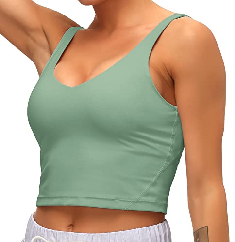 Image of Dragon Fit Sports Bra for Women Longline Padded Bra Yoga Crop Tank Tops Fitness Workout Running Top